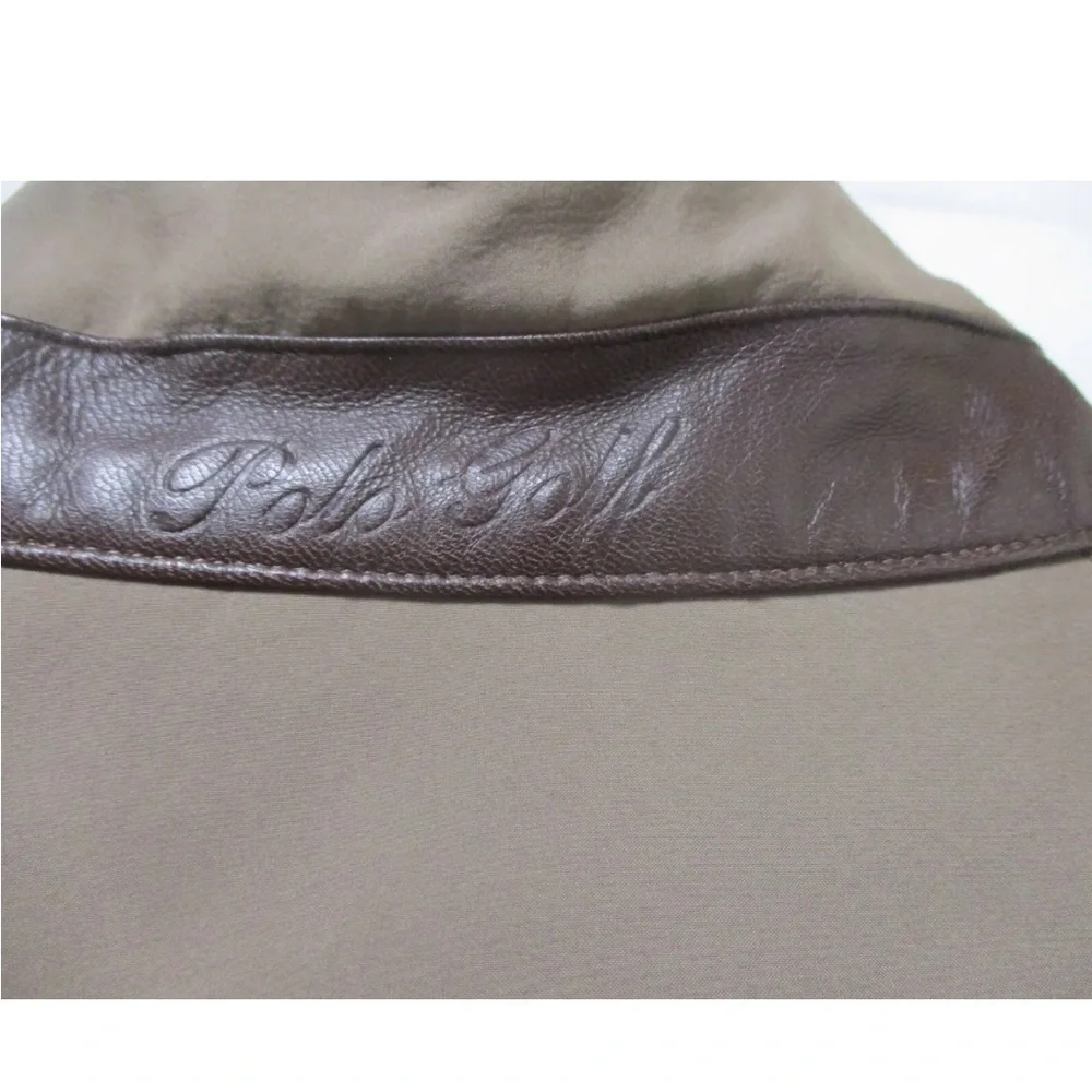 POLO RALPH LAUREN Golf brown zip‎ up mens sweater knit sleeve jacket sz XXL